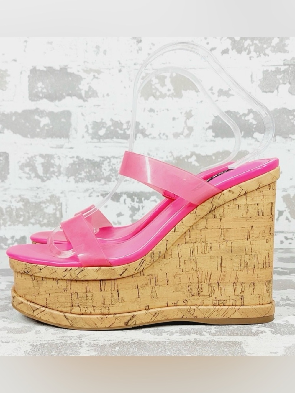 Nine West Rapps 3 Platform Wedge Sandal in Wow Pink - Size 9.5 UNWORN